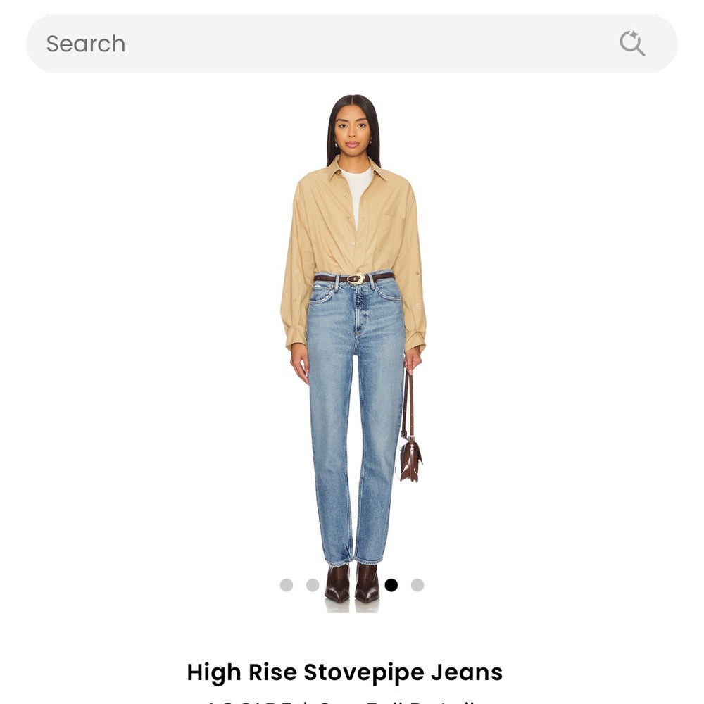 Agolde High Rise Stove Pipe Jeans - Dark wash
